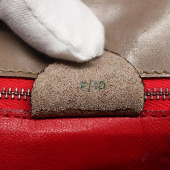 CELINE Shoulder Bag Leather Brown Gold Auth - Picture 14 of 16